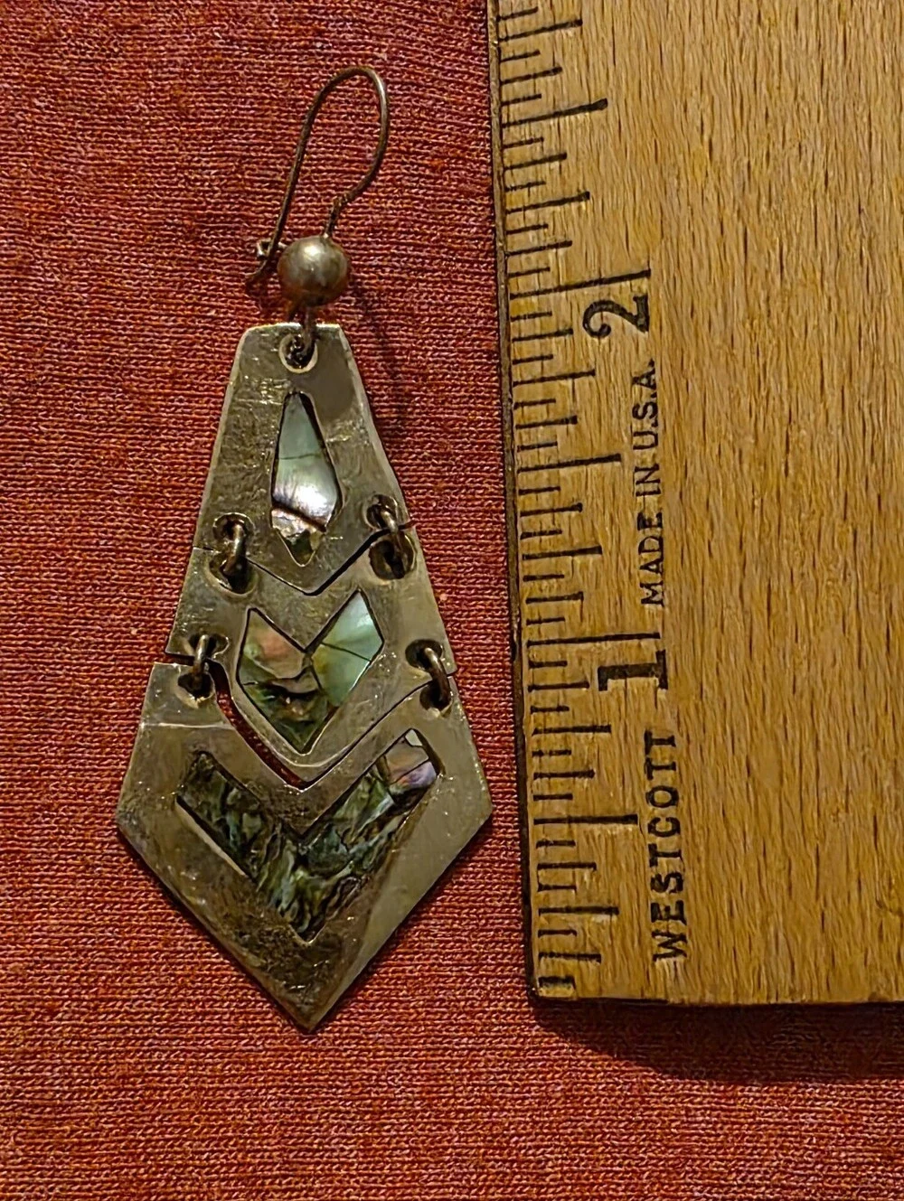 (E) Vintage 1960s Earrings Handcrafted In Mexico